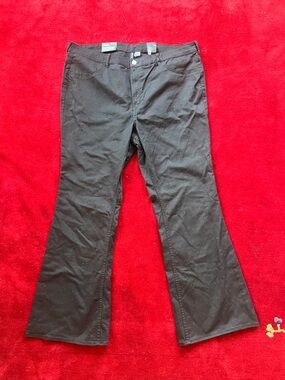 H&M Black High Waist Stretch Flared Chinos Size 18 NWT Curvy Fit